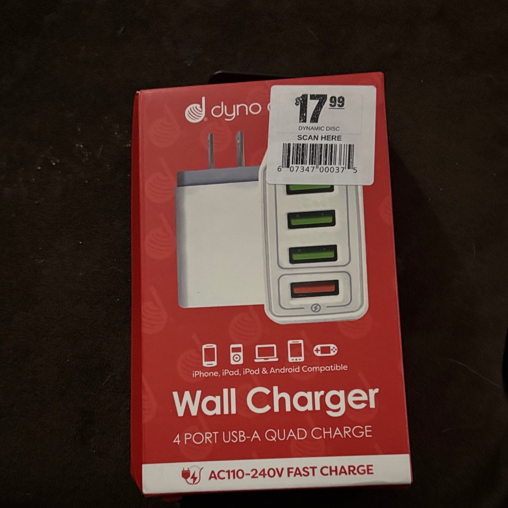 White Quad USB Wall Charger